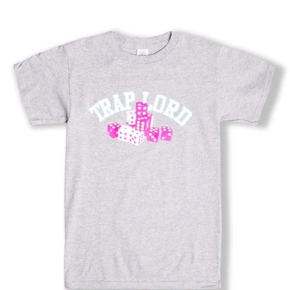 The Trap Lord ROLL THE DICE CREW Tee Shirt in Grey Sz XL NWT